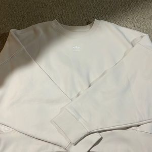 Cream adidas cropped crewneck